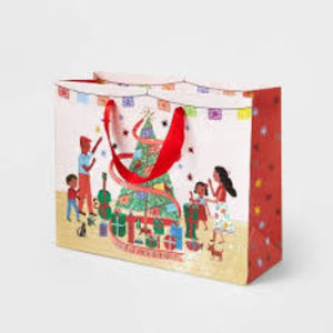 Sac fourre-tout de Noël personnalisé de haute qualité Mini sac à provisions en coton jute Motif de style d'article en soie personnalisé Promotions américaines exclusives - Product Image 1