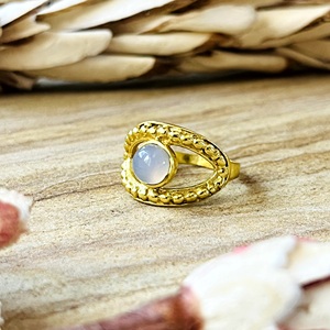 Unique Design Boho Evil Eye <b>Ring</b> Bohemian Chalcedony Brass <b>Rings</b> For Women 18k Gold Plated Tribal <b>Statement</b> Jewelry Wholesale - Product Image 3