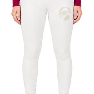 Pantalon d'équitation blanc personnalisé pour femme, taille haute, extensible, avec passants de ceinture, pour la compétition et l'entraînement - Product Image 3