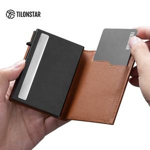 TILONSTAR TC302W модный кожаный бумажник из трехстворчатого алюминия RFID блокирующий держатель для визитных карточек для подарков - Product Image 3