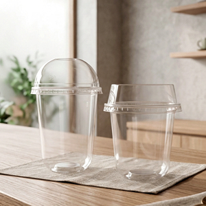 16/20/24ozClear PP <b>Plastic</b> <b>Cup</b> Round Shape 95mm Diameter With Lids For Beverage Use - Product Image 1