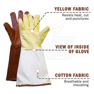 Gants Falcon en cuir durable, texture douce, doigts flexibles, imperméables, respectueux de l'environnement, sangle de poignet sécurisée, construction confortable - Product Image 5
