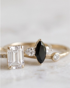 1.90 CT <b>Black</b> Marquise Cut Diamond IGI Certified Prong Set Rhodium Plated Luxury Engagement <b>Ring</b> 14K White Gold Wedding Band - Product Image 2