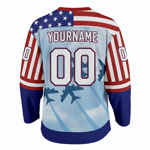 Jersey de Hockey sobre Hielo Personalizado 2026, Transpirable, de Secado Rápido, para Hombre y Mujer, con Nombre y Números Cosidos y Diseño Personalizado de Alta Calidad - Product Image 4