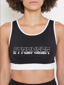 Soutien-gorge de sport dos nageur noir pour femme avec imprimé renforcé, respirant, maintien moyen, idéal pour le fitness et l'entraînement - Product Image 5