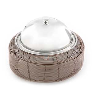 Plato de Servir de Alambre de Hierro con Tapa de Acero, Diseño Fantástico, de la Mejor Calidad, Forma Redonda, para Servir Alimentos al por Mayor - Product Image 1