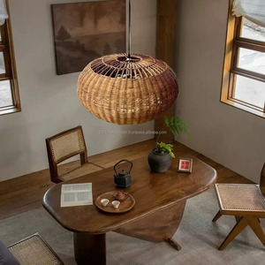 Haute qualité durable rustique traditionnel chinois en osier rotin bambou abat-jour écologique Durable élégant pendentif lumière - Product Image 5