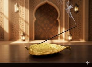 Luxury Golden Leaf Shape <b>Incense</b> <b>Stick</b> <b>Holder</b> Set of 2 Stylish Decorative Aromatic Fragrance Stand <b>for</b> Home And Gift Use - Product Image 5