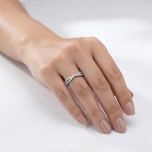 Womens 925 <b>Silver</b> Moissanite Half Eternity <b>Band</b> <b>Ring</b> Brilliant Cut Diamond Comfort Fit Classic Style Promise <b>Ring</b> For Her - Product Image 4