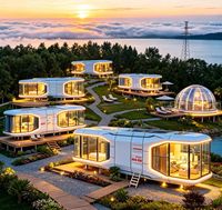 Capsule spatiale insonorisée et étanche, chambre ciel étoilé, villa préfabriquée pour camping extérieur, maison de villégiature personnalisée, pod modulaire de loisirs