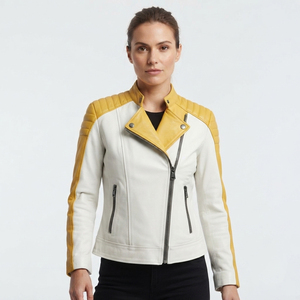 Women Turn-Down-Collar Leather <b>Jacket</b> Female Zip-Up Leather <b>Biker</b> <b>Jackets</b> Ladies PU Motorcycle <b>Jacket</b> With Side Zipper Pockets - Product Image 6