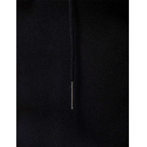Sudadera con capucha negra para hombre, media cremallera, corte regular, informal, de punto, color liso, con rayas amarillas en las mangas, para invierno, 100% algodón - Product Image 6
