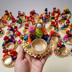 Handmade Traditional <b>Indian</b> Eco-Friendly Metal Tealight Candle Holder | Wholesale <b>Home</b> Decoration Festive Kathputli Pearl <b>Decor</b> - Product Image 3