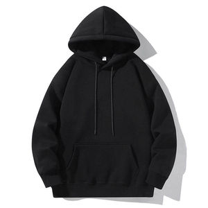 Sudadera con Capucha Extra Grande Color Verde Oliva para Hombre y Mujer, Sudadera con Capucha de Punto Sólido, Mezcla de Algodón, Invierno - Product Image 2