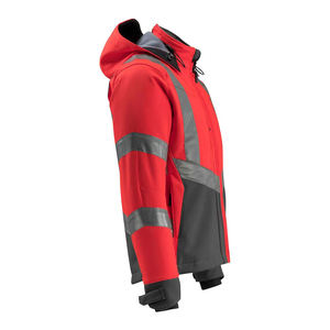 Unisex <b>High</b> <b>Visibility</b> <b>Softshell</b> Safety <b>Jacket</b> Waterproof Reflective Workwear Hooded Construction Coat CE Certified Needle - Product Image 2