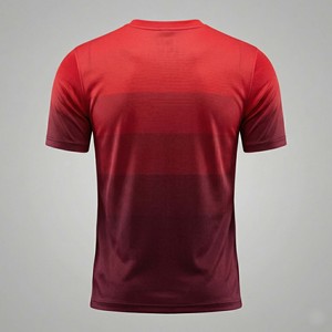 Custom Blank <b>Red</b> Gradient Soccer Jersey Men's Ombre Short Sleeve Crew Neck Football Training Shirt - Product Image 6