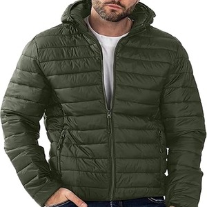 Custom Top High Quality Men's <b>Bubble</b> Jacket Puffer <b>Coat</b> Lightweight Zipper up Hooded Puffer Jackets for Men - Product Image 4