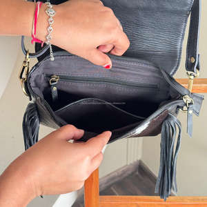 Best Seller Hand Tooled Leather Crossbody Fringe Bag for Women's Luxury Genuine Leather Designer Shoulder Bag Cowhide <b>Handbags</b> - Product Image 6