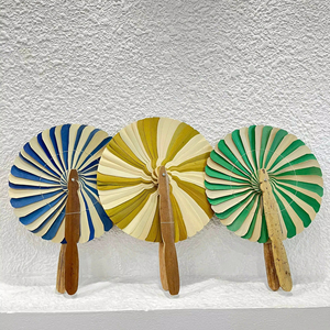 Palm Leaf Handfan Bulk Supply Natural Woven Fan for Retail Stores - Product Image 1