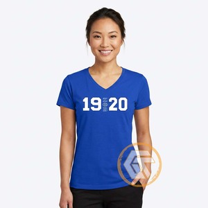 T-shirts personnalisés Zeta Phi Beta pour femmes, col en V uni, broderie et sérigraphie, vêtements décontractés de sororité, haute qualité - Product Image 3