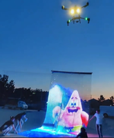 Écrans les plus récents, légers, P25 LED Mesh Sky LED Film Screen Advertisement Sky Fly Flag, affichage LED volant