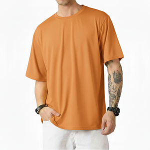 เสื้อยืดโอเวอร์ไซส์ทรงทางการสำหรับฤดูร้อน ผ้าฝ้าย 100% คุณภาพสูง ระบายอากาศได้ดี แขนสั้น โลโก้ด้านหน้า เสื้อเจอร์ซีย์ผู้ชาย - Product Image 1