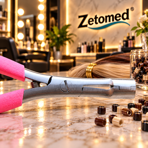 Pince à capsules pour extensions de cheveux de 6 mm, en acier inoxydable, outil de serrage pour capsules de kératine avec poignées rouges pour usage professionnel en salon - Product Image 6