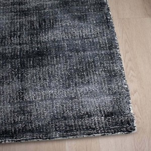 Tapis moderne de designer tissé à la main, à boucles coupées, gris anthracite et noir, motif abstrait, pour salon, chambre à coucher, décoration intérieure de luxe - Product Image 3