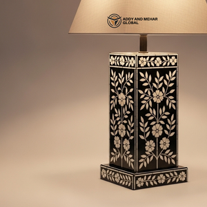 Lanterne de table sur mesure en os incrusté, motif floral traditionnel, base de lampe décorative sur mesure pour la maison, vente en gros - Product Image 5