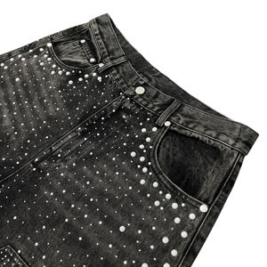 Pantalones Anchos para Hombre Relevo, Lavado a la Nieve, Cintura Media, Corte Holgado, Casuales, Negros, 100% Algodón, Tejido Sólido, Secado Rápido, Ropa de Invierno - Product Image 6
