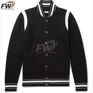 Nuevas chaquetas de hombre estilo streetwear con mangas de cuero, chaqueta superior para hombre, chaqueta de cuero y lana de calidad para hombre. - Product Image 1