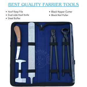 Kit d'outils professionnels pour ferrage de chevaux avec pince à sabots, couteau de coupe double face tranchant, râpe de finition de sabots et extracteur de clous - Product Image 2