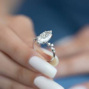 Moissanite 2CT Marquise Cut Diamond Solitaire <b>Ring</b> Original 925 Silver Fine Modern Style Gift For Anniversary Party Occasion Her - Product Image 4