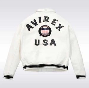 แจ็คเก็ตหนัง Avirex คุณภาพสูง สไตล์สตรีทแวร์ ขายดีประจำฤดูใบไม้ผลิและฤดูหนาว อุ่นสบาย กันน้ำ ระบายอากาศได้ดี เป็นมิตรต่อสิ่งแวดล้อม สำหรับผู้ชาย - Product Image 1