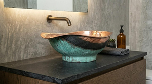 Copper Sink Modern <b>Bathroom</b> <b>Vanity</b> Basin <b>Rustic</b> Farmhouse Washbasin Handcrafted Copper Vessel Sink Luxury Decorative <b>Bathroom</b> - Product Image 3