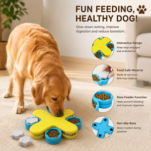 Gamelle anti-glouton pour animaux de compagnie, plateau d'alimentation rotatif avec nourriture cachée, jouet d'intelligence pour l'entraînement IQ, fournitures pour animaux - Product Image 1