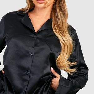 BREATHABLE Thermal Woven Silk <b>Satin</b> Women's <b>Pyjama</b> Set Long Sleepwear Elastic Waist 2 Piece Classic Soft Four Season Adults - Product Image 4