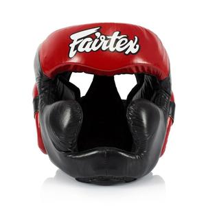 หมวกป้องกันศีรษะสำหรับชกมวย Fairtex แบบเต็มหน้า ระบายอากาศได้ดี พร้อมแผ่นบังหน้าใส ปิดด้วยแถบตีนตุ๊กแก ช่องระบายอากาศ 11-15 ช่อง สีดำแดง สำหรับผู้ใหญ่ ทั้งชายและหญิง - Product Image 5