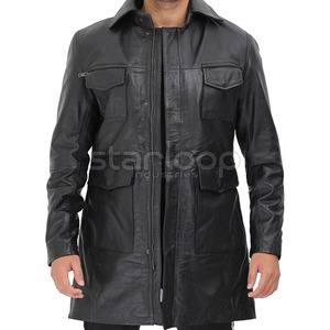 Manteau en cuir tendance, haute qualité, meilleur matériau, fabriqué au Pakistan, prix de gros, manteau long en cuir pour homme - Product Image 4