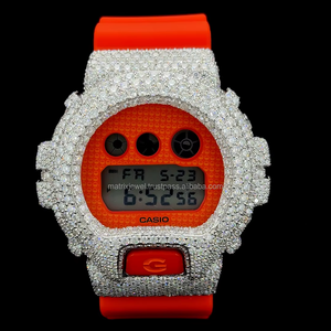 นาฬิกา DW 6900 รุ่นแท้ ตัวเรือนหล่อขึ้นรูป ขอบหน้าปัดถอดออกได้ เพชรโมอิสซาไนต์ VVS 1 นาฬิกาโมอิสซาไนต์ฝังเพชรเต็มเรือน - Product Image 6