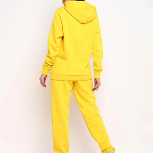 Survêtement décontracté pour femme en molleton 100% coton, couleur unie, automne, coupe oversize, pull personnalisé avec logo, taille élastique, design 2 en 1 - Product Image 2