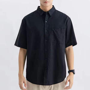 OEM 2026 New Arrival Casual Cotton <b>Linen</b> <b>Top</b> Custom Logo Short-Sleeved Shirt Lightweight Man Summer Button Down Shirt - Product Image 2