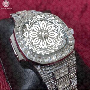 Reloj de Lujo Charm Jewells para Hombre, de Acero Inoxidable con Diamantes, 40 mm, Cuadrado, Analógico, Mecánico, Cristal, Resistente al Agua 10 Bar, con Botón de Presión - Product Image 3