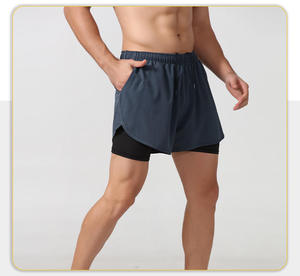Pantalones Cortos Deportivos de Doble Capa para Hombre, Pantalones Cortos Deportivos 2 en 1 para Gimnasio, Entrenamiento, Secado Rápido, para Correr, de Doble Capa, para Verano - Product Image 2