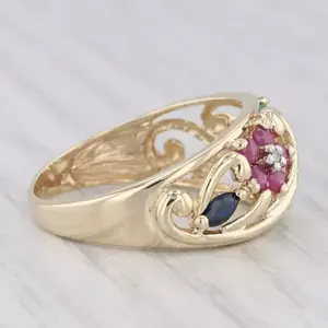 Anillo de compromiso floral de circonita multicolor con diseño calado de inspiración vintage, de moda, 2.00 TCW, para mujer, plata 925, ideal para regalo de fiesta. - Product Image 3