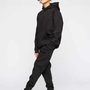 Conjunto Deportivo Unisex con Capucha, Sudadera y Pantalones Largos de Algodón, Corte Holgado Informal, Color Sólido, para Otoño - Product Image 1