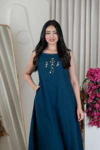 Kurta Premium de Algodón Transpirable con Tirantes Finos y Bolsillo Lateral – Conjunto Étnico de 2 Piezas con Pantalones Palazzo para Oficina y Uso Diario - Product Image 2