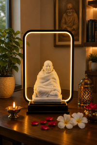 Figurine en céramique artisanale Neem Karoli Baba Inde, sculpture religieuse, décoration de table, style Feng Shui, Diwali, maison, bureau - Product Image 2