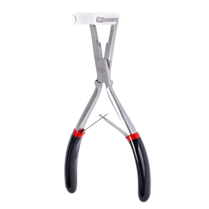 Hair Extension Pliers Stainless Steel Rainbow Finish Double Rubber Grip Micro Beads Closer <b>Tool</b> with <b>Silicon</b> Pads - Product Image 4