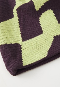 Custom Cuffless Reversible Jacquard Breathable Waterproof Unisex <b>Beanie</b> Striped Knitted Color 100% <b>Wool</b> Adjustable Outdoor - Product Image 3